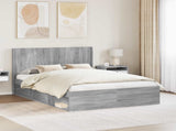 Bed Frame with Storage and Headboard Grey Sonoma 120 x 200 cm 3413874