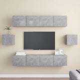 6 Piece TV Cabinet Set Concrete Grey Engineered Wood 3079103