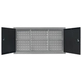 Wall Mounted Tool Cabinet Industrial Style Metal Grey and Black 145366