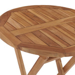 ZNTS Folding Garden Table 60 cm Solid Teak Wood 48993