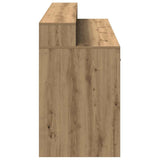 Desk with LED Lights Artisian Oak 160x55x91 cm Engineered Wood 3309437