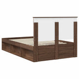 Bed Frame with Headboard Brown Oak 120 x 190 cm Solid Pine Wood 3409378