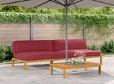 Sofa Set Plain Wine Red 240 x 80 x 69 cm Solid Acacia Wood 3418222
