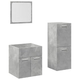3 Piece Bathroom Furniture Set Concrete Grey Engineered Wood 3324870