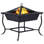 Fire Pit Black 42x42x45 cm Steel 46647