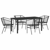 Garden Dining Set 5 pcs Black Poly Rattan 3380893