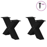 ZNTS Coffee Table Legs X-Shaped 2 pcs Black 50x cm Steel 4012936