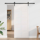Barn Door White 80 x 2.5 x 208 cm Solid Pine Wood 870420