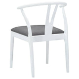 Dining Chair 2 pcs White and Grey Solid Rubber Wood 42020415