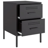 Bedside Cabinet Black 36x39x50.5 cm Steel 842922