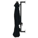 Wall-mounted Garden Parasol with LEDs 300 cm Black 312528