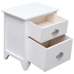 ZNTS Nightstand 2 pcs with 2 Drawers White 242043
