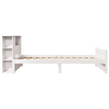 Bookcase Bed without Mattress White 100x200cm Solid Wood Pine 3322454