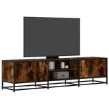 TV Cabinet Smoked Oak 160x35x41 cm Engineered Wood and Metal 848846