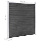 Fence Panel Set WPC 526x186 cm Black 3070430