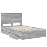 Bed Frame with Drawer Grey Sonoma 120 x 200 cm Engineer Wood 3411136