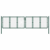 144416 Garden Gate Steel 400x125 cm Green
