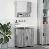 Bathroom Furniture Set Wall-mounted with Door 2 pcs Grey Sonoma 3392939