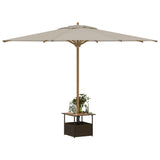 Garden Table with Parasol Hole Brown 55x55x46.5 cm Poly Rattan 364118