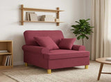 XL Armchair with Cushions Wine Red Fabric 42043486