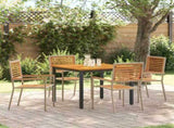 Garden Dining Set 5 pcs Beige and Brown Poly Rattan 3365495