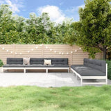 6 Piece Garden Lounge Set White Solid Wood Pine 3186607