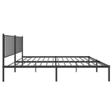 Metal Bed Frame without Mattress with Headboard Black 183x213cm 350869