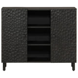 Side Cabinet Black Solid mango wood, engineered wood, iron 356847