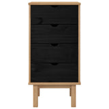 Chest of Drawers OTTA Black 45 x 39 x 90 cm Solid Pine Wood 42041749