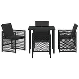 Garden Dining Set 5 pcs Black Poly Rattan 3380621