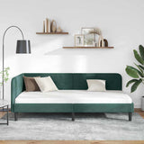 Corner Bed Frame with Headboard Dark Green 90 x 200 cm Velvet 42016608