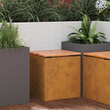 Garden Bench Rusty 40 x 40 x 43 cm Weathering steel 874918