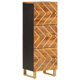 Highboard Brown and Black 40x33.5x110 cm Solid Wood Mango 356812