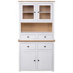 Highboard White 93x40.5x180 cm Solid Pine Panama Range 282702