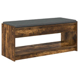 Hall Bench with Cushion with Shelf Smoked Oak 103 x 38 x 45 cm 891588