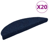 Stair Mats Self-adhesive 20 pcs 56x17x3 cm Navy Half Round 3365677