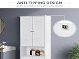 MDF Freestanding 6-Tier Bathroom Storage Cabinet White UK T3398P343464