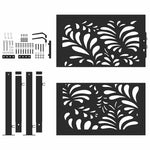 ZNTS Garden Gate Black 105x106 cm Steel Wave Design 4100969