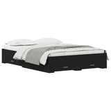 Bed Frame with Drawer Black Oak 140 x 200 cm Engineered Wood 3333968