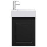 Bathroom Vanity Unit with Tap Black 45.5 x 22.5 x 84 cm 889502