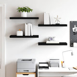 Floating Wall Shelves 4 pcs Black 60x23.5x3.8 cm MDF 323834