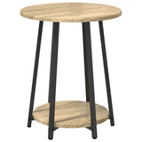 Side Table Set with Shelf 2 pcs Sonoma Oak and Black 869703