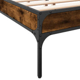 ZNTS Bed Frame Smoked Oak 160x200 cm Engineered Wood and Metal 845008