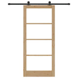 Sliding Door ORKDAL Natural and Black 93 x 211 cm 3332009
