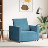 Pull out Sofa Bed Single Blue 90 x 165 x 87 cm Velvet 42002706