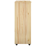 Rolling Cabinet Brown 53 x 39 x 103 cm Solid Pine Wood 42032395