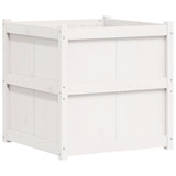 Garden Planter White 70x70x70 cm Solid Wood Pine 837435