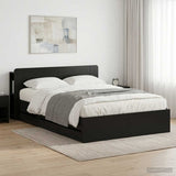 Bed Frame with Storage Black 150 x 200 cm Engineered Wood 3433967