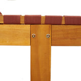 Sun Loungers 2 pcs Red Solid Wood Acacia and Fabric 3214211