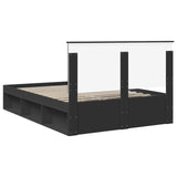 Bed Frame with Headboard Black 150 x 200 cm Solid Pine Wood 3409337